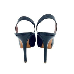 Santoni Brown Gloss Leather Peep Toe Platform Pumps