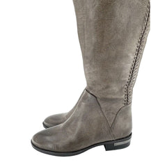 Vince Camuto Grey Distressed Leather Over The Knee Boots