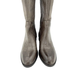Vince Camuto Grey Distressed Leather Over The Knee Boots