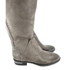 Vince Camuto Grey Distressed Leather Over The Knee Boots