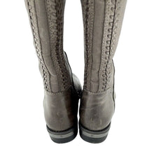 Vince Camuto Grey Distressed Leather Over The Knee Boots