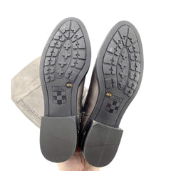 Vince Camuto Grey Distressed Leather Over The Knee Boots