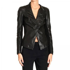 Emporio Armani Brown Leather Blazer Jacket