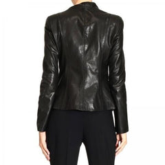 Emporio Armani Brown Leather Blazer Jacket