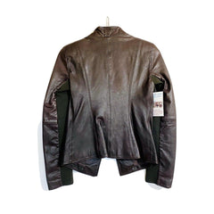 Emporio Armani Brown Leather Blazer Jacket