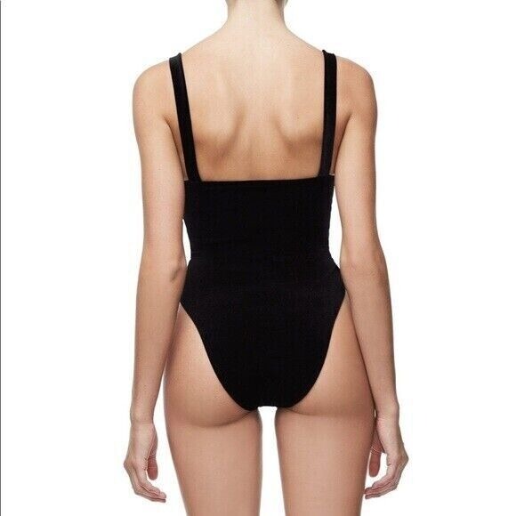 Good American Sweetheart Black Velvet Cami Bodysuit