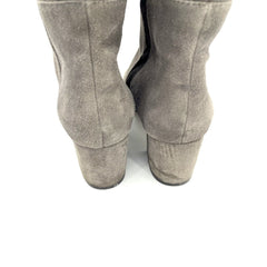 Halogen Grey Suede Leather Over The Knee Block Heel Boots - PRE-OWNED