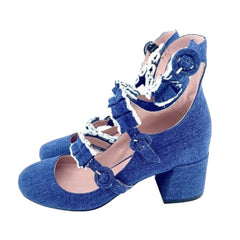 Tipe E Tacchi Blue Denim Mary Jane Shoes