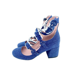 Tipe E Tacchi Blue Denim Mary Jane Shoes