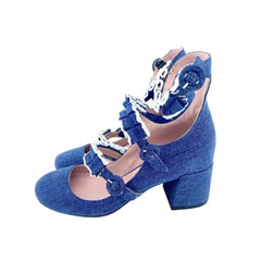 Tipe E Tacchi Blue Denim Mary Jane Shoes