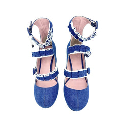 Tipe E Tacchi Blue Denim Mary Jane Shoes