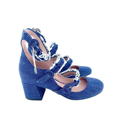 Tipe E Tacchi Blue Denim Mary Jane Shoes
