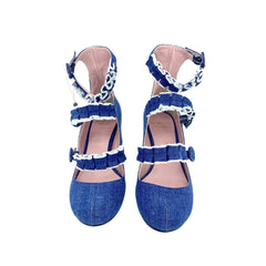 Tipe E Tacchi Blue Denim Mary Jane Shoes