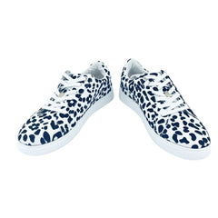 Topshop Women's Black White Leopard Print Canvas Sneakers