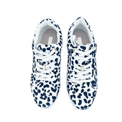 Topshop Women's Black White Leopard Print Canvas Sneakers