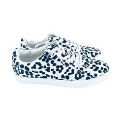 Topshop Women's Black White Leopard Print Canvas Sneakers