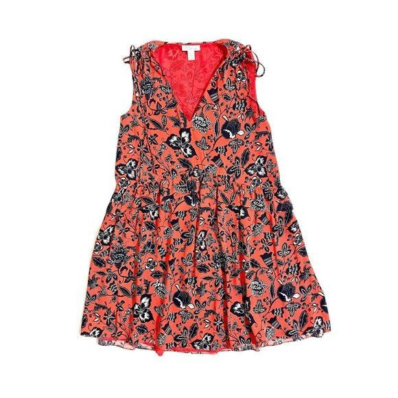 Nordstrom Signature Floral Print Short Red Silk Dress