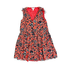 Nordstrom Signature Floral Print Short Red Silk Dress