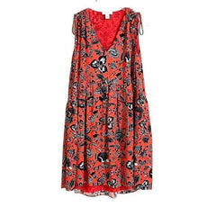 Nordstrom Signature Floral Print Short Red Silk Dress