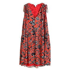 Nordstrom Signature Floral Print Short Red Silk Dress