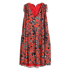 Nordstrom Signature Floral Print Short Red Silk Dress