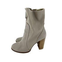 Chinese Laundry Cool Kid Gray Leather Raw Edge Boots - PRE-OWNED