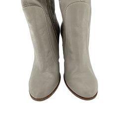 Chinese Laundry Cool Kid Gray Leather Raw Edge Boots - PRE-OWNED