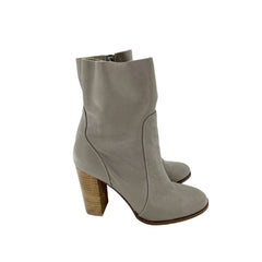 Chinese Laundry Cool Kid Gray Leather Raw Edge Boots - PRE-OWNED