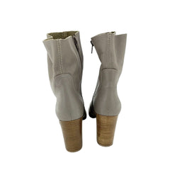 Chinese Laundry Cool Kid Gray Leather Raw Edge Boots - PRE-OWNED