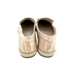 Schutz Crocodile Embossed Pink Leather Loafer Flats