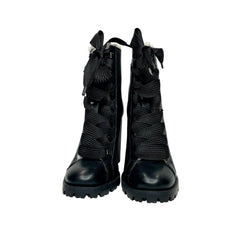 Schutz Black Faux Fur Lining Leather Bootie