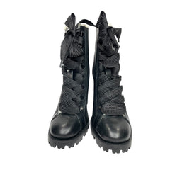 Schutz Black Faux Fur Lining Leather Bootie