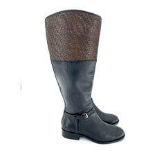Cole Haan Genevieve Woven Leather Riding Boots