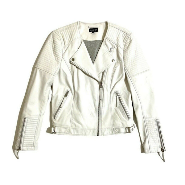 Topshop Faux Leather Moto Biker Jacket - PRE-OWNED