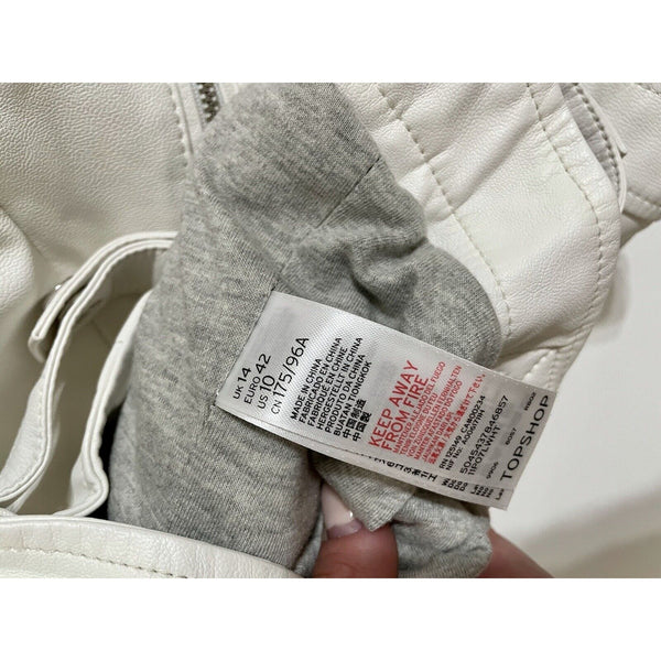 Topshop Faux Leather Moto Biker Jacket - PRE-OWNED