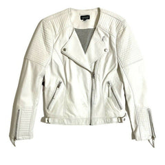 Topshop Faux Leather Moto Biker Jacket - PRE-OWNED
