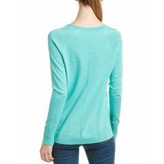 J Brand Cotton Knit Blue V-Neck Sweater