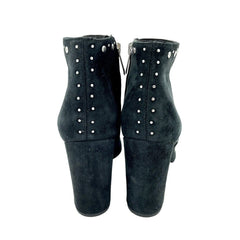Sam Edelman Suede Leather Studded Black Heel Ankle Boots