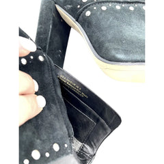 Sam Edelman Suede Leather Studded Black Heel Ankle Boots