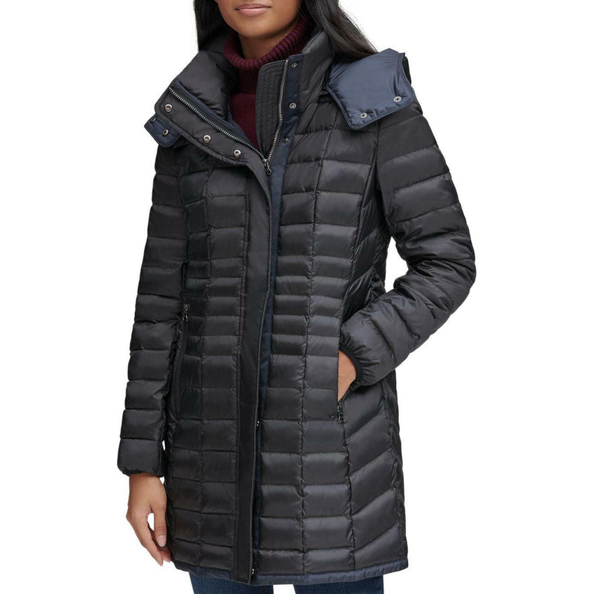 Marc New York by Andrew Marc Marble Quilted Down Jacket Removable Hood