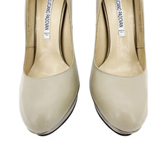 Luciano Padovan Tan Leather Pink Bottom Platform High Heel Stiletto Pumps