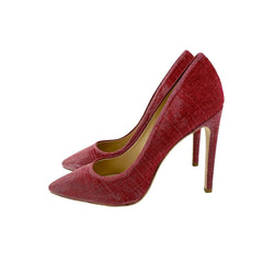 L'Arianna Red Glitter Mesh Stiletto Pumps