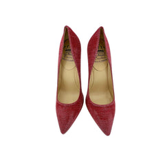 L'Arianna Red Glitter Mesh Stiletto Pumps