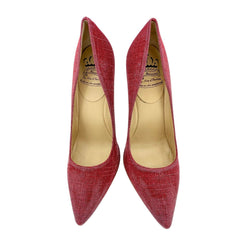 L'Arianna Red Glitter Mesh Stiletto Pumps