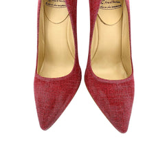 L'Arianna Red Glitter Mesh Stiletto Pumps