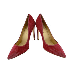 L'Arianna Red Glitter Mesh Stiletto Pumps