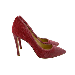 L'Arianna Red Glitter Mesh Stiletto Pumps