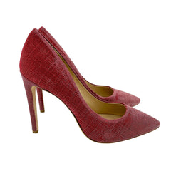 L'Arianna Red Glitter Mesh Stiletto Pumps