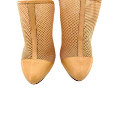 Katia Giannini Beige Leather and Mesh Mules