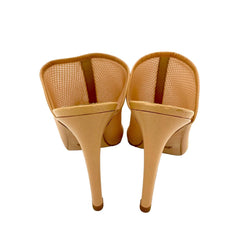 Katia Giannini Beige Leather and Mesh Mules